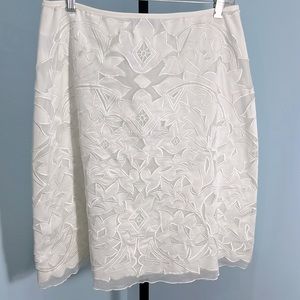 Josie Natori A-line Skirt Re-Embroidered Design on Tulle. Size 10 Second wedding